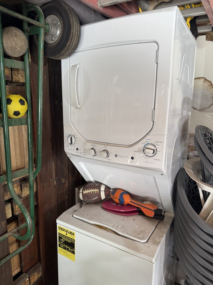 White Electric Stackable Washer Dryer Combo, Top/Front Load, Timed Dry