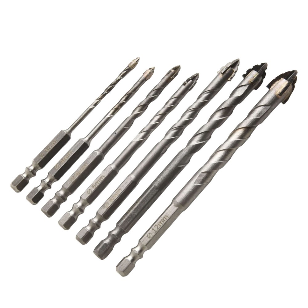 Efficient Punching with 7pcs Eccentric Drill Bits for Various Materials