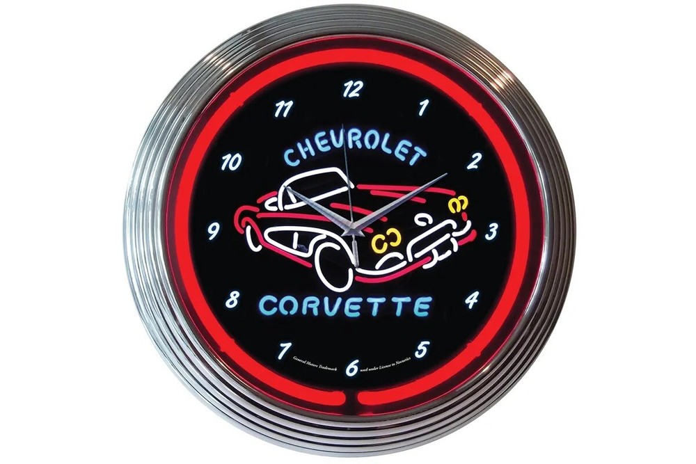 CORVETTE C1 NEON CLOCK  GREAT HOLIDAY GIFT