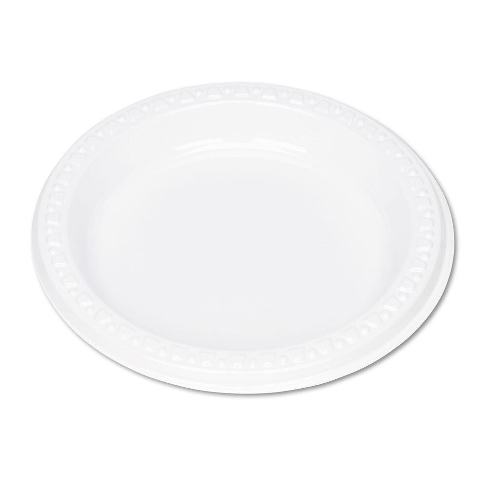 Tablemate 6644WH 6" Diameter Plastic Dinnerware Plates - White (125/PK) New