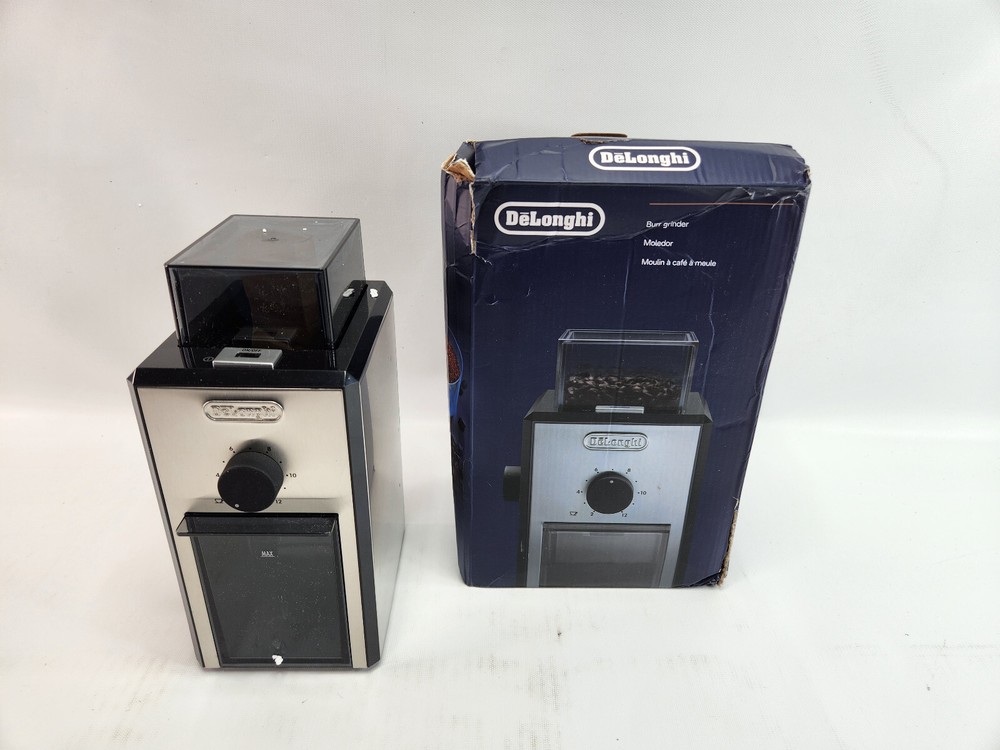 KG89 De'Longhi Burr Coffee Grinder with Grind + Quantity Selector Stainless New