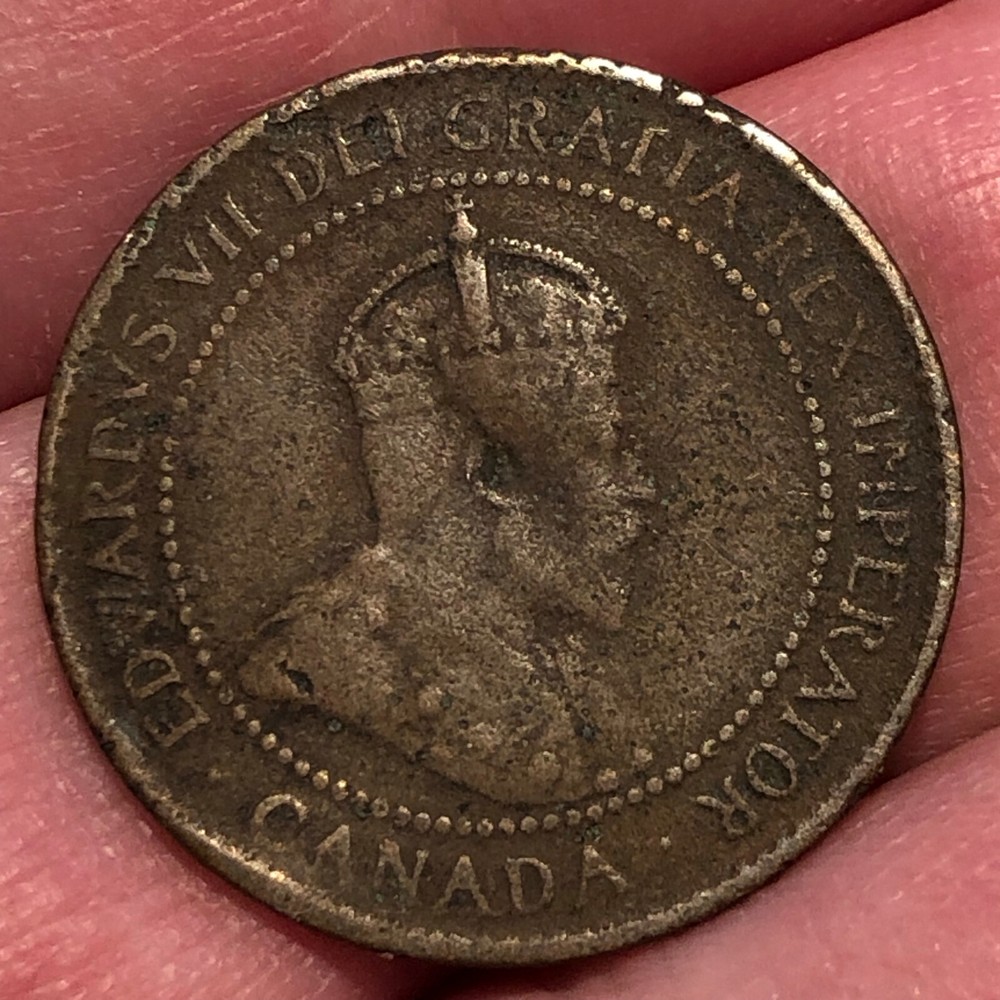 1905 Canada One Cent Bronze Coin - VG (Very Good) condition