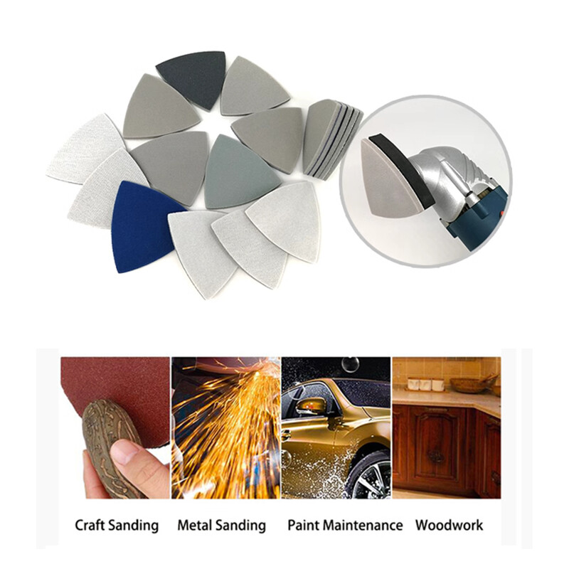 Wet Dry Triangle Sandpaper Hook and Loop Oscillating Tool 300-3000 Mixed Grit