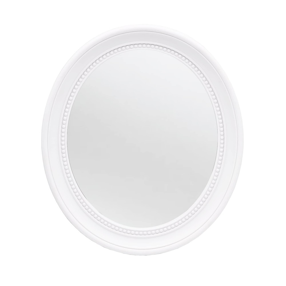 Small Bathroom Mirror Wall Mirror Mirror Wall Decor Oval Mirror (White, 15.2 ...