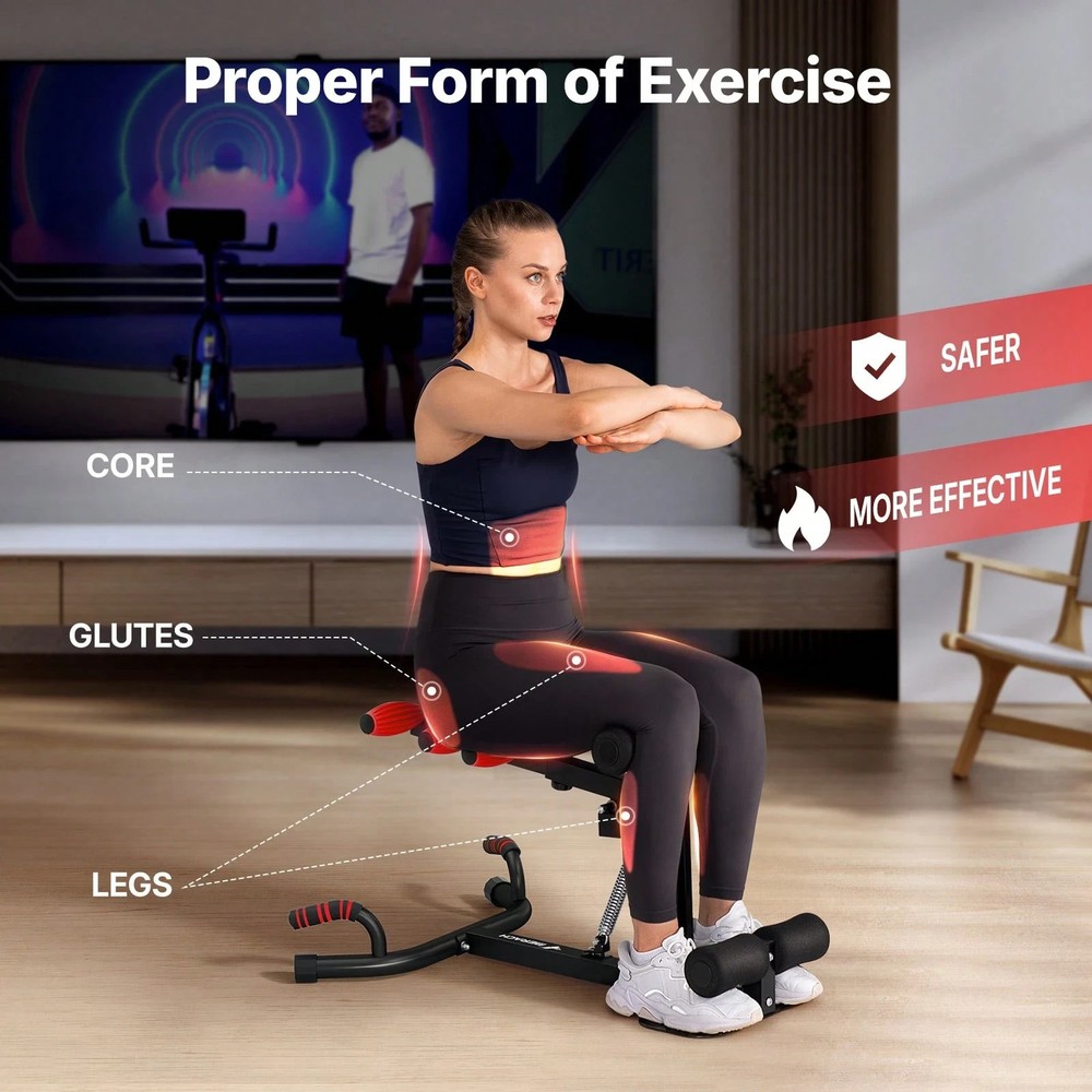 Deep Squat Machine, Adjustable Trainer for Glutes/Core/Legs, Home Gym