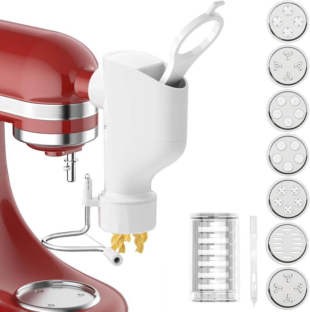 Versatile Kitchenaid Pasta Maker with 7 Plates & Durable High-Strength Plastic