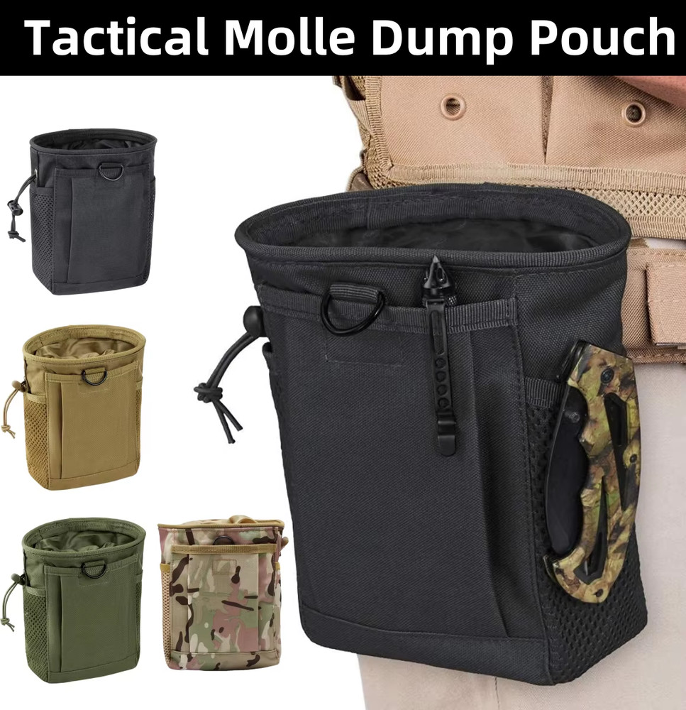 Tactical Molle Magazine Dump Drop Utility Pouch Bag Drawstring Ammo Storage Pack