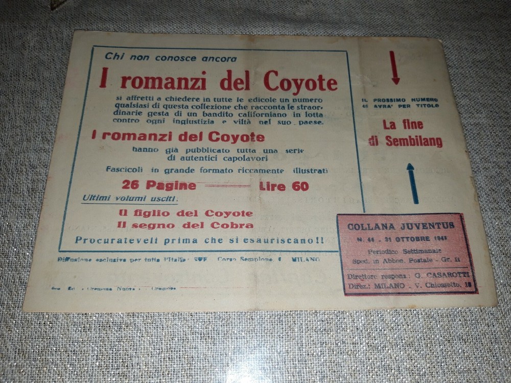 1948 Gim Toro Comic No. 44 ORIGINAL £. 12