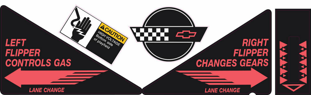 Bally Corvette Pinball Machine Apron Decal Set