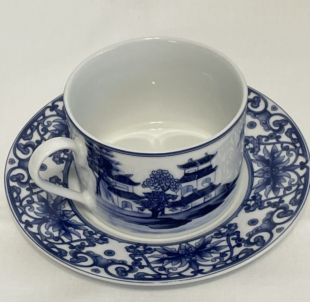 5 Piece China Canton Place Setting Pagoda Mountain View