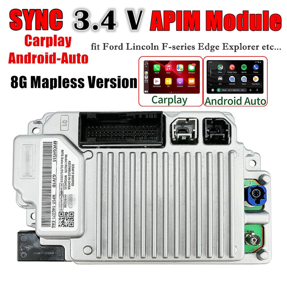 SYNC3 APIM VIN Programmed Latest Sync 3.4 Carplay Android-Auto Fit Ford Lincoln