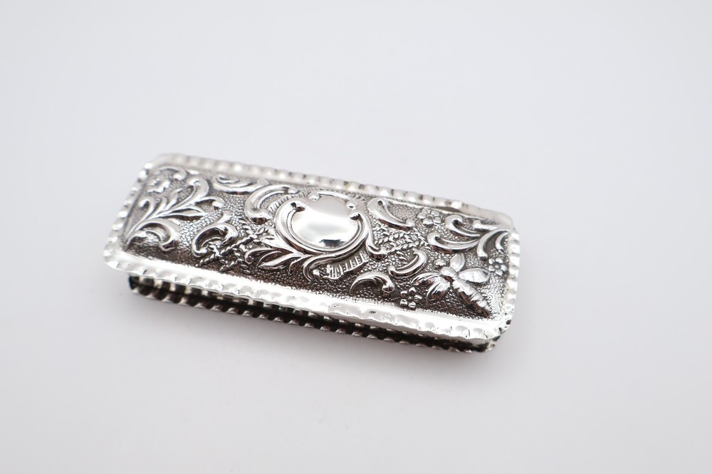Antique Solid Silver Repousse Trinket Box Hallmarked Birmingham 1903