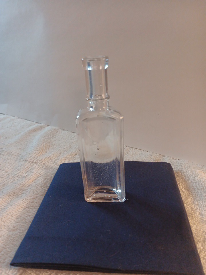Antique Clear Bottle,Plain. Blown Glass.