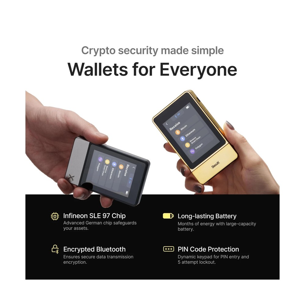 SecuX NeoX | Crypto Hardware Wallet | USB-C & Bluetooth | Touchscreen