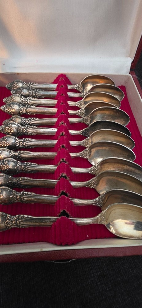 Vintage Set 12 Silver Plated Spoons