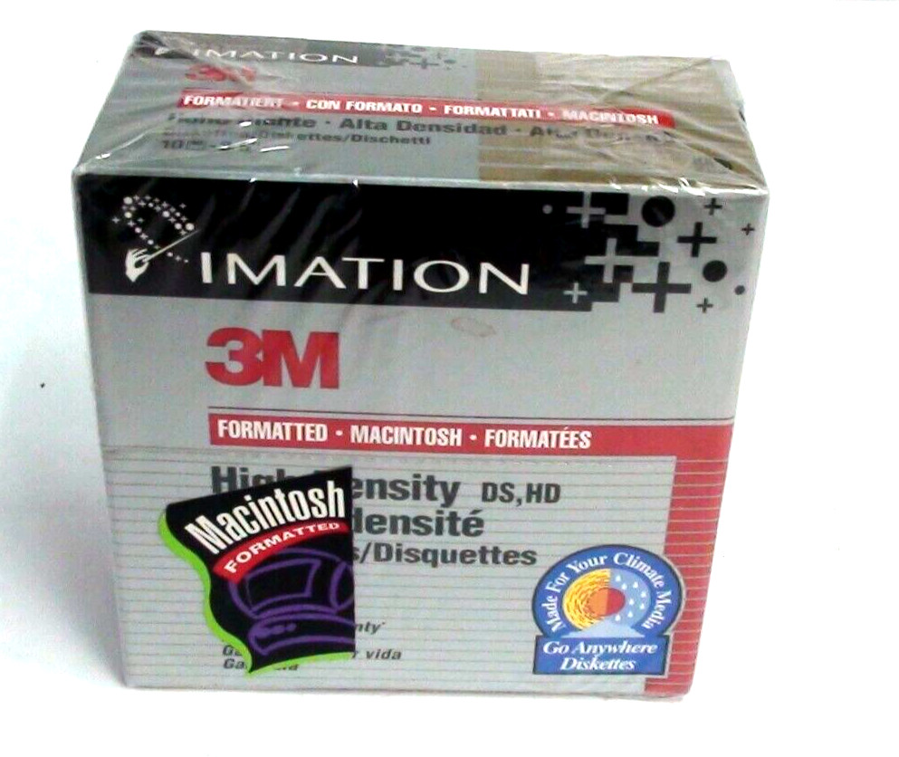 3M IMATION MAC FORMATTED HIGH DENSITY 2HD 3.5 DISKETTES 2 BOXES 10 DISKS EACH