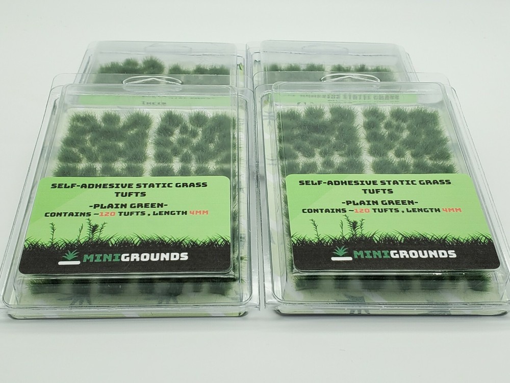Self Adhesive Static Grass Tufts for Miniature Scenery -Plain Green- 4mm