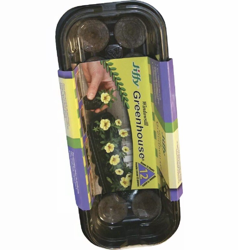 Jiffy 12-Pellet Windowsill Greenhouse Seed Starter Kit J312