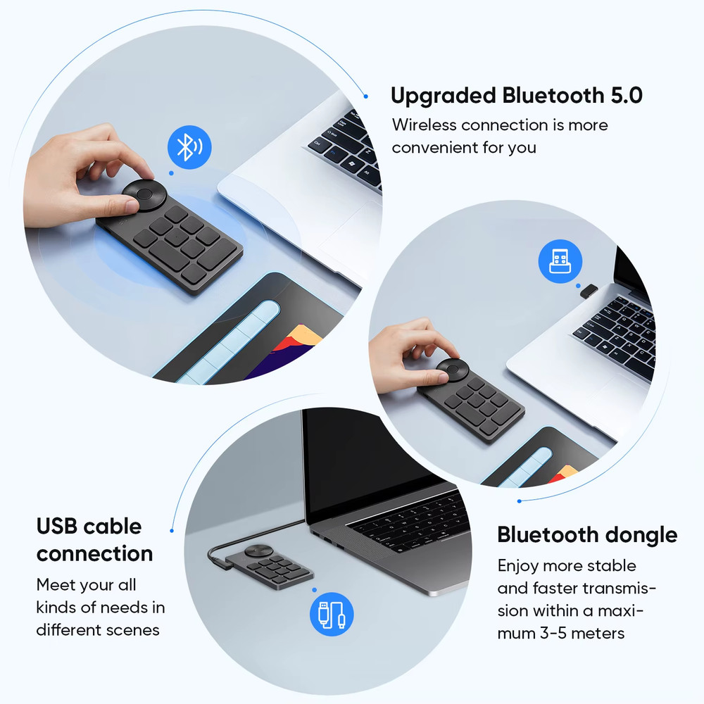 Wireless Shortcut Remote Express Key Bluetooth 5.0 Customizable Shortcut Keys fo