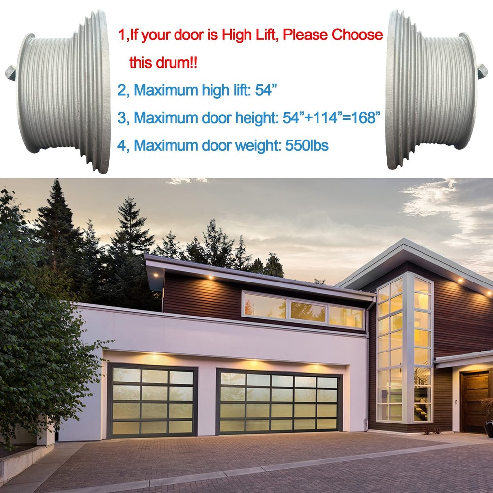 Garage Door Cable Drum Replacement For High Lift Doors Left Right Pair