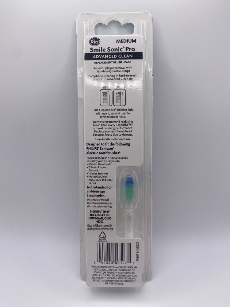 Kroger® Smile Sonic Pro Advanced Clean Medium Replacement Brush Heads 3 Count