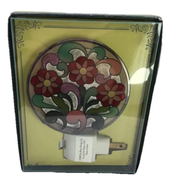 Jim Shore Three Daisies Socket Nightlight Hand Painted Glass Enesco