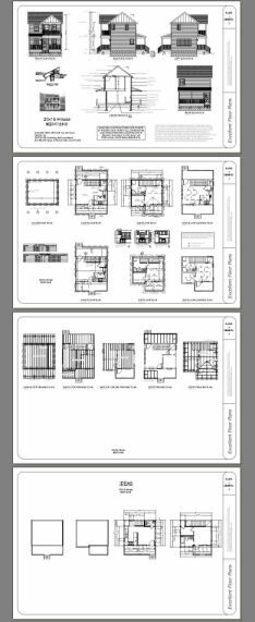 20x16 Tiny House -- PDF Floor Plan -- 557 sq ft -- Model 8