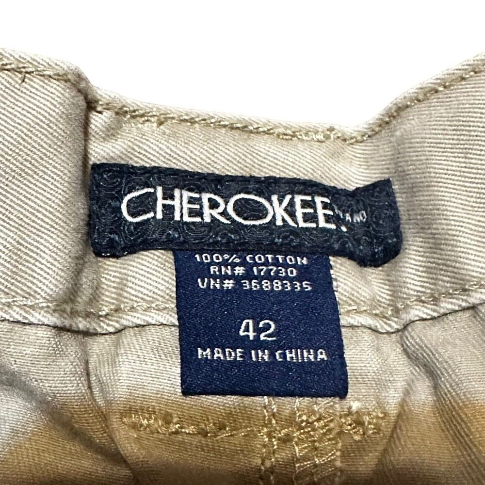 Cherokee Men’s 42 Khaki Cargo Shorts Tan