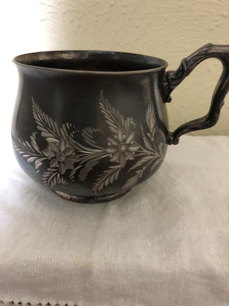 Antique Aurora 21 Silver 1869  Engraved Cup