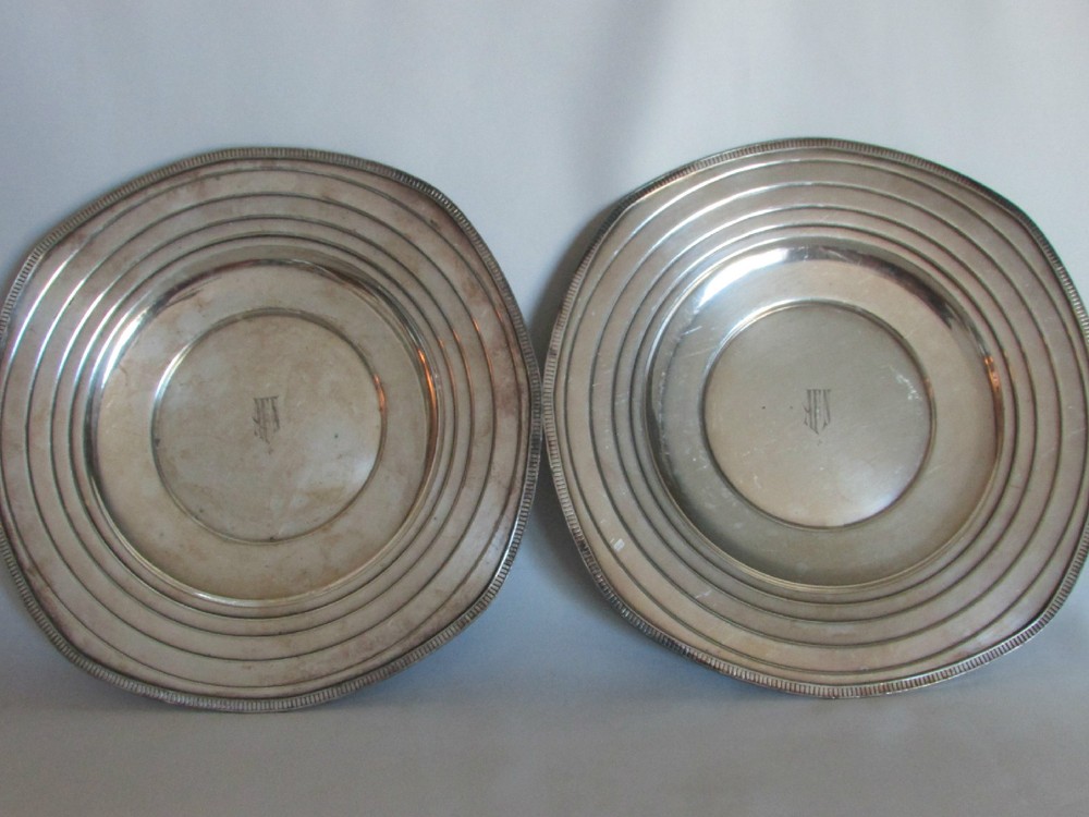 Plates Mode Wallace Trays Silver Plates Monogram Dish Platter Elegant Very OLD