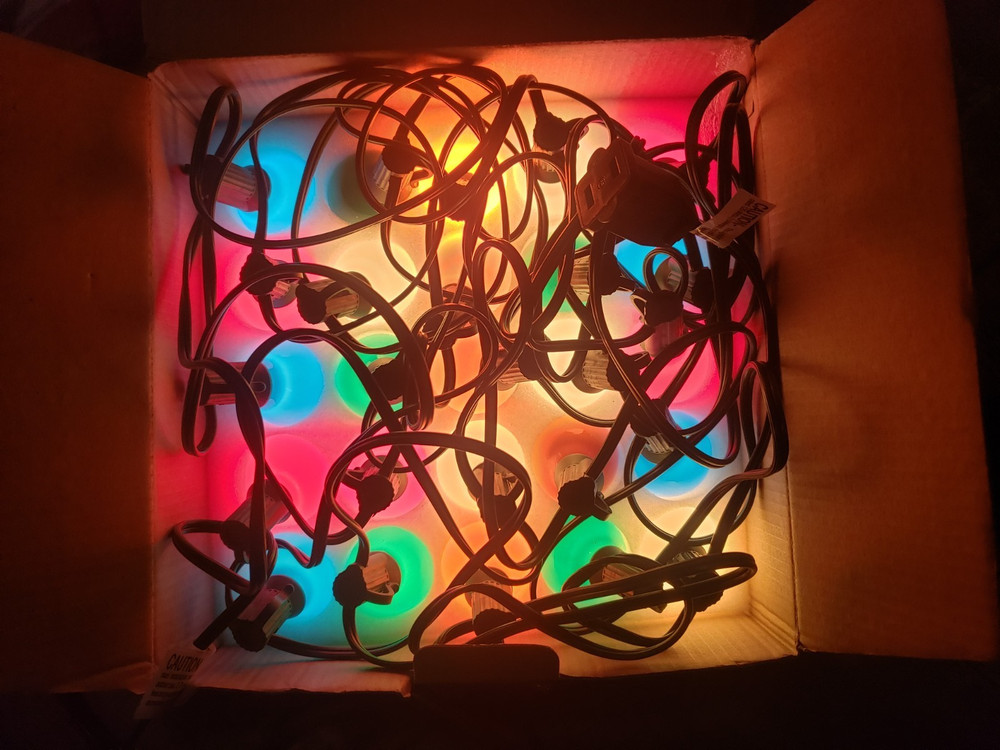 G40 MULTI COLORED 25 GLOBE STRING LIGHTS CHRISTMAS PATIO YARD DECOR.~NEW
