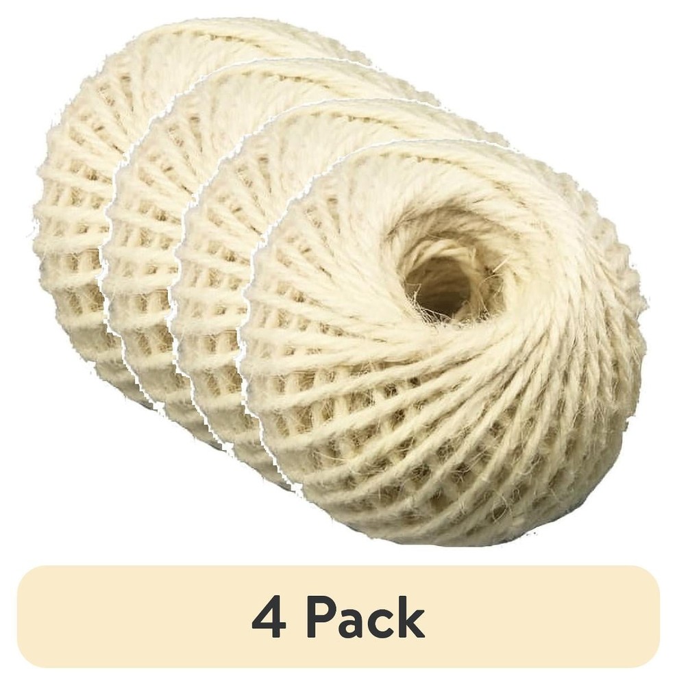 (4 pack)  150' Jute Twine, White,1 Each