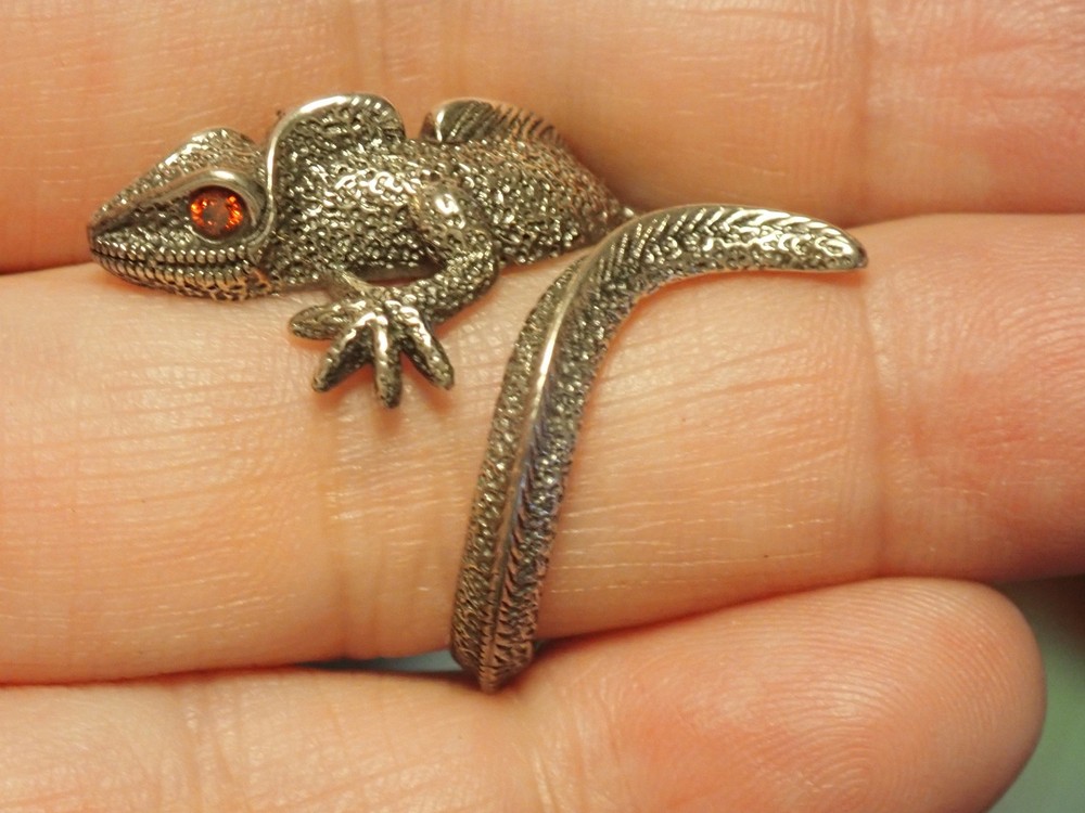 Lizard wrap around Ring Sterling Silver Sz.7 slightly adjustable