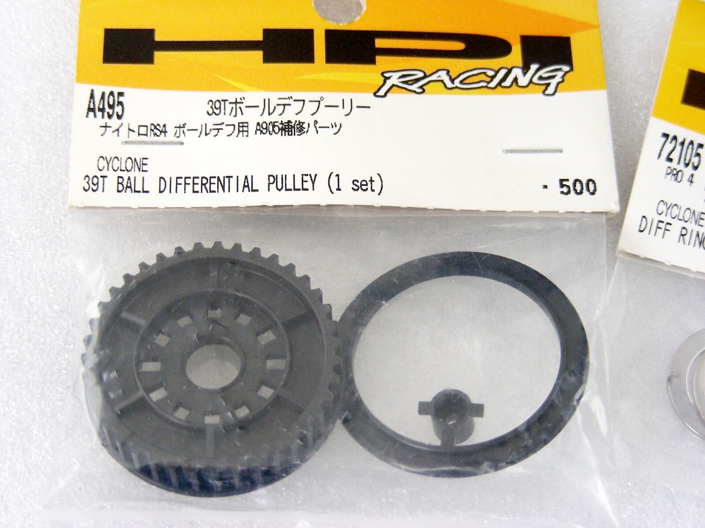 HPI Hot-Bodies Cyclone 39T Ball Diff Pulley & PRO3 PRO4 D-Cut Diff Ring Set NEW!