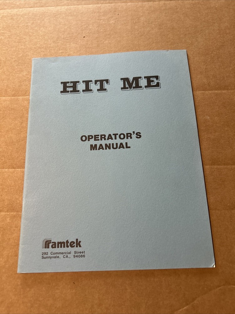 Original RmTEK Hit Me  arcade Video game manual