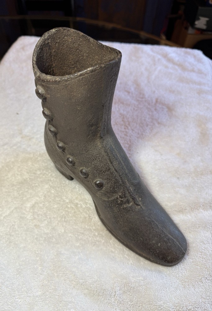 Cast Iron Side Button Victorian Shoe Boot Door Stop