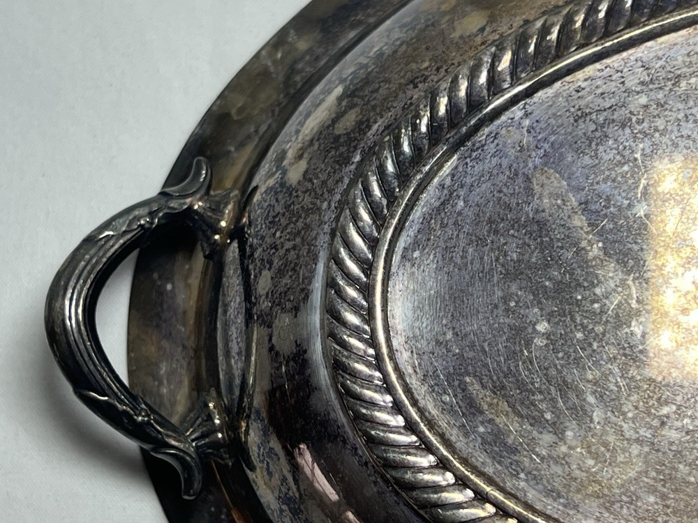 Vintage Silver Plated Oval Platter Serving Dish 10”