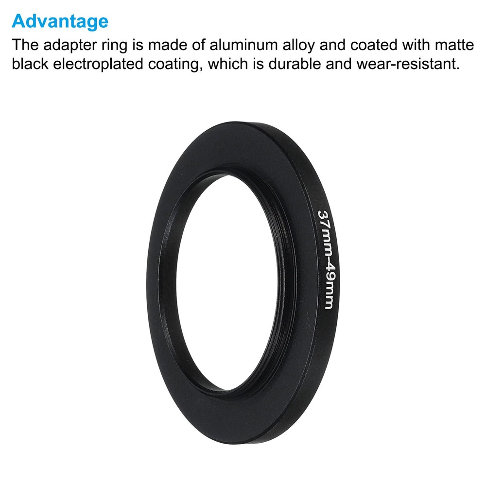37mm-49mm Step Up Ring Camera Lens Filter Adapter Ring Filter with Cloth