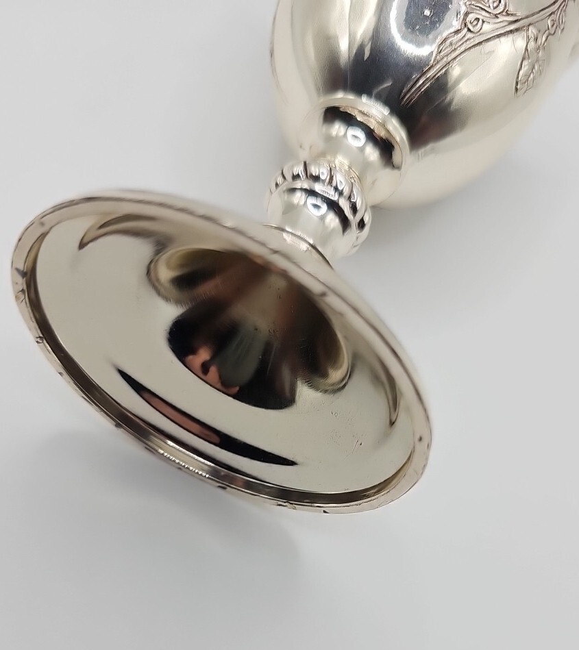 silver plate Grape Vine Chalice Goblet 5"