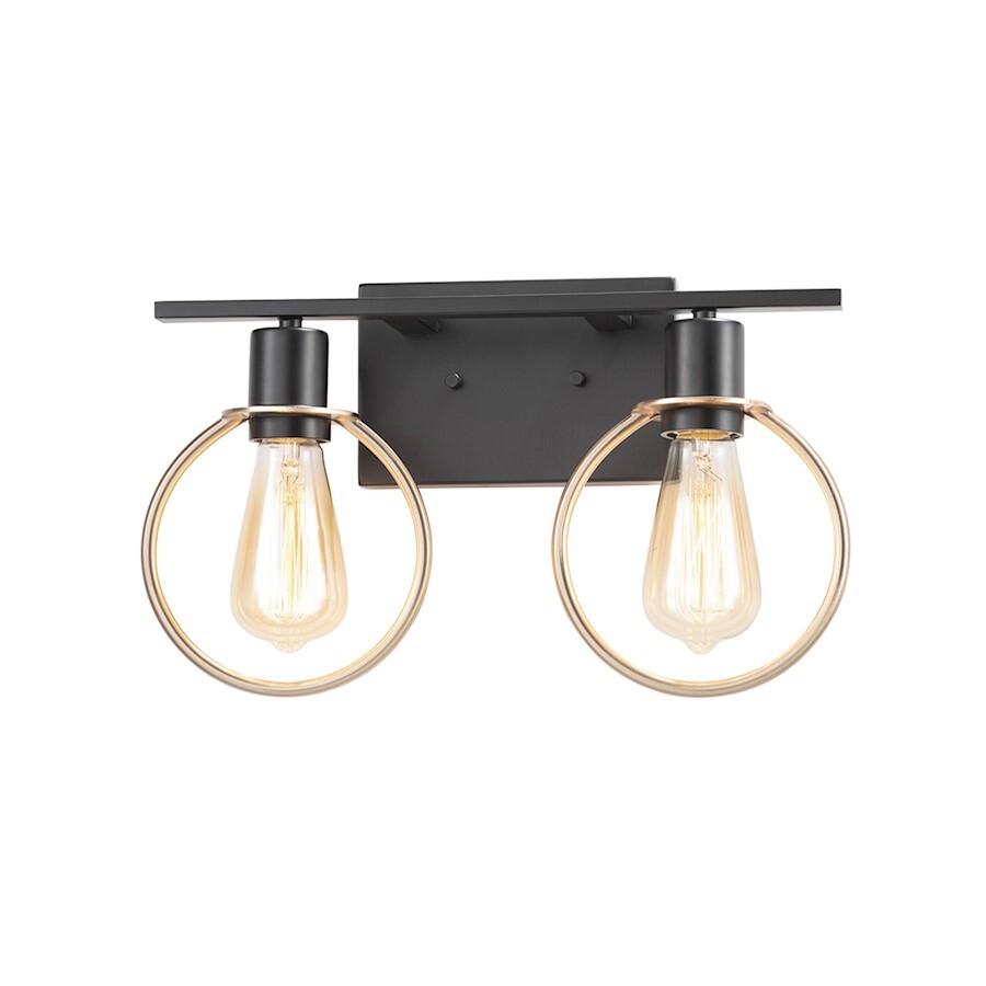 Justice Design Volta 2 Light Bath, Matte Black/Chrome - NSH-8902-CRMB