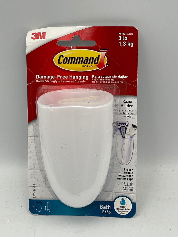 3M Command Razor Holder Bath White Adhesive Water Resistant Strips BATH16-ES