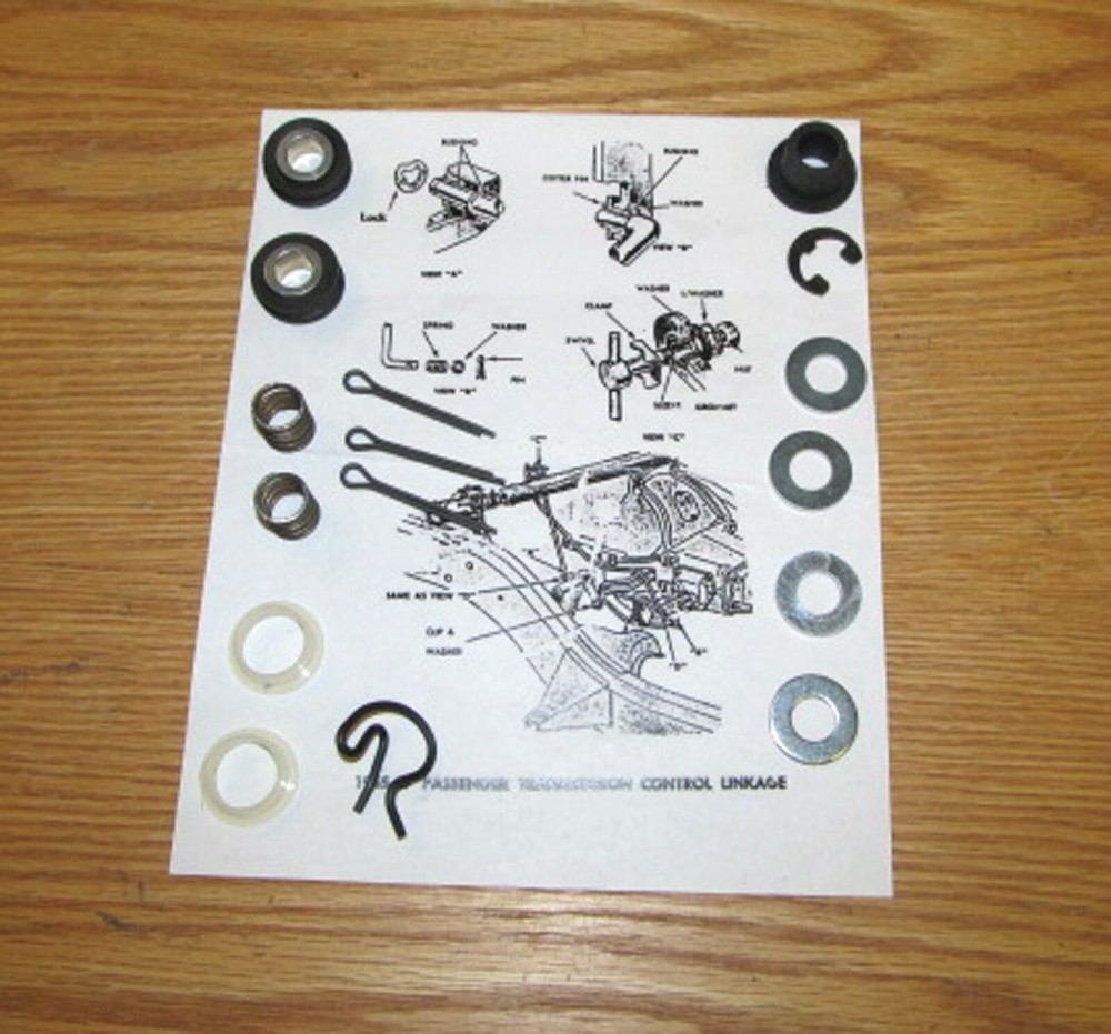 1955 1956 1957 CHEVY SHIFT LINKAGE BUSHING and HARDWARE KIT STANDARD SHIFT  new