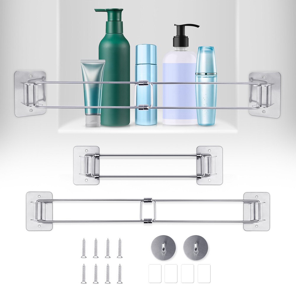 2x Bathroom Corner Storage Bar Shelf Wall Organize Shower Shelve Rack RV Camper