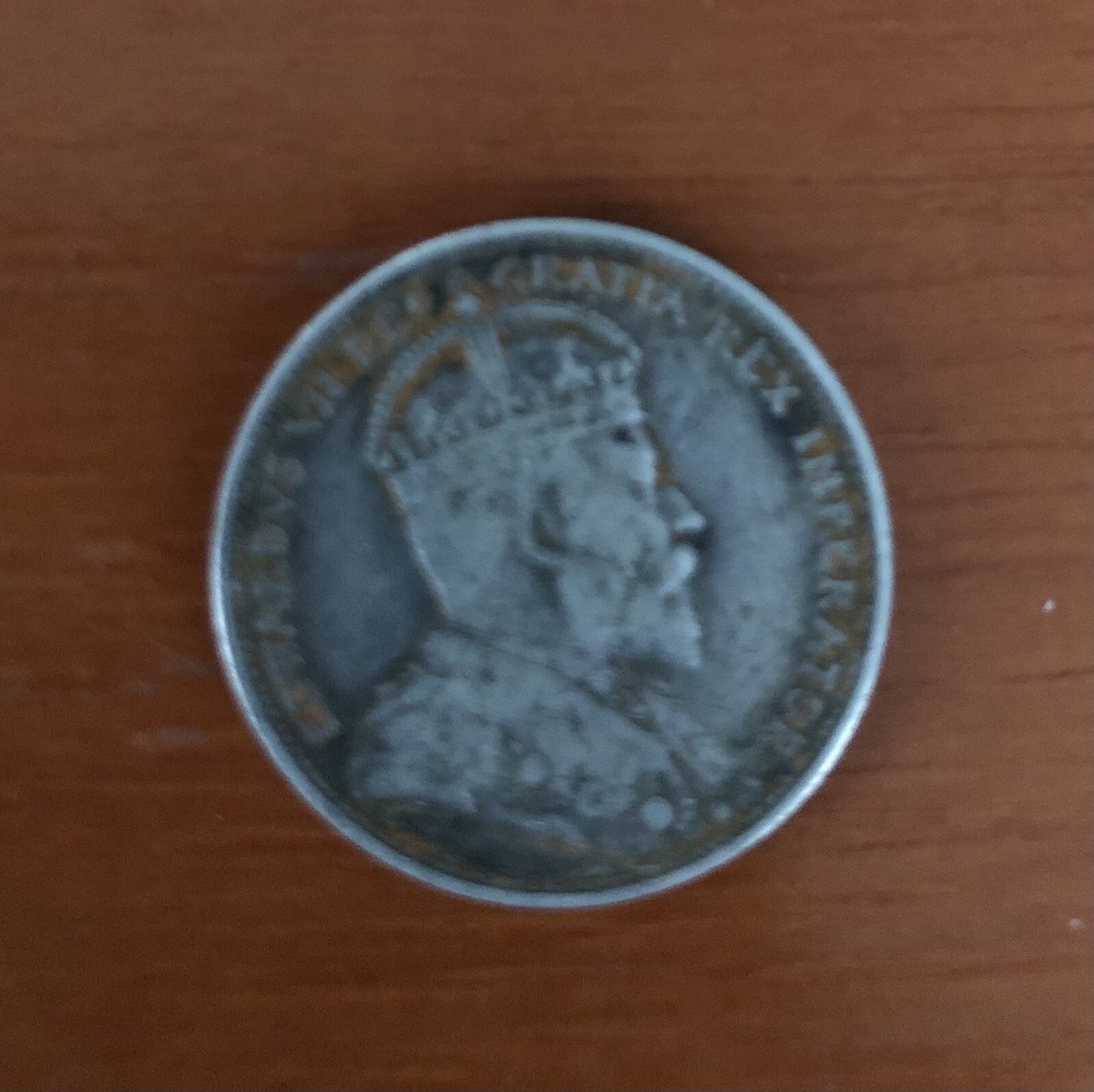 1910 Canada Silver 25 Cent Coin