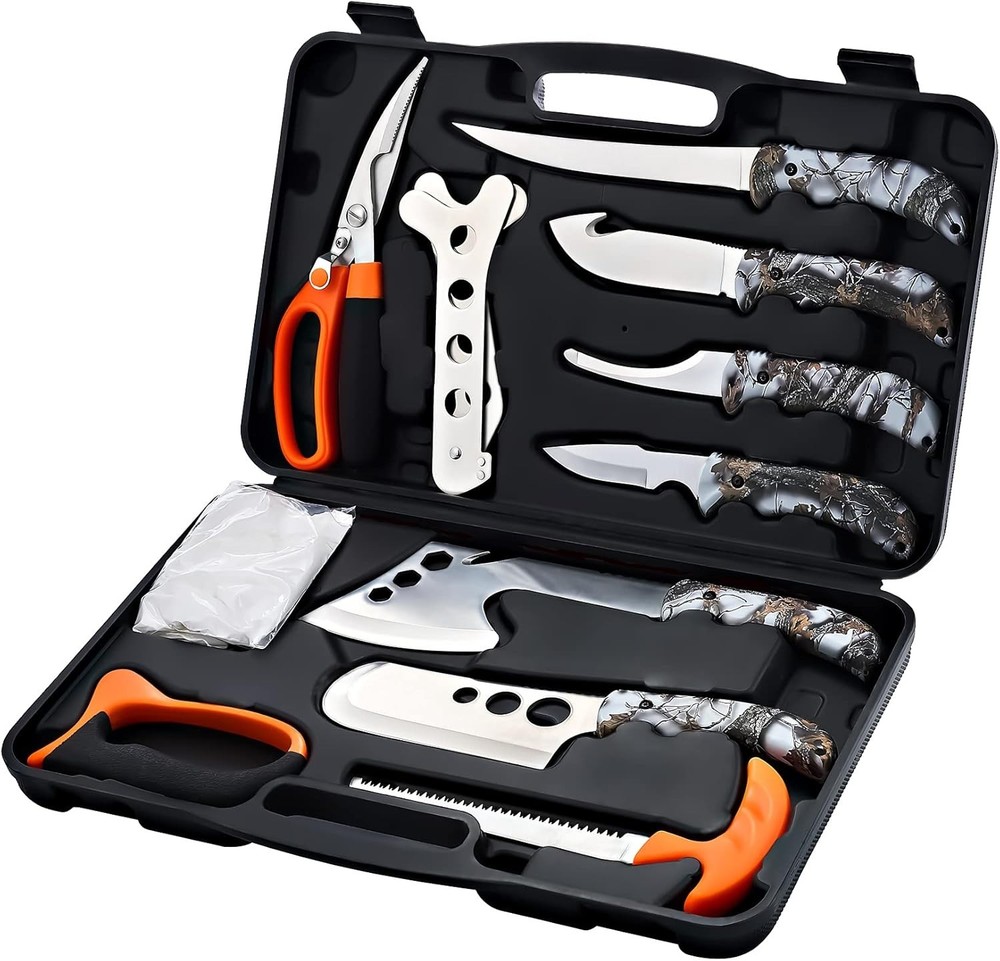 Deer Hunting Knife Set Field Dressing Kit Portable Game Butcher Processor
