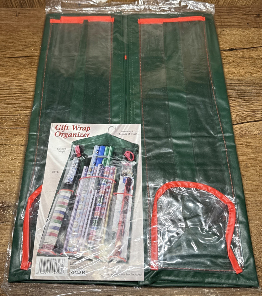 NEW Gift Wrap Organizer Durable Vinyl Holds 14 Rolls