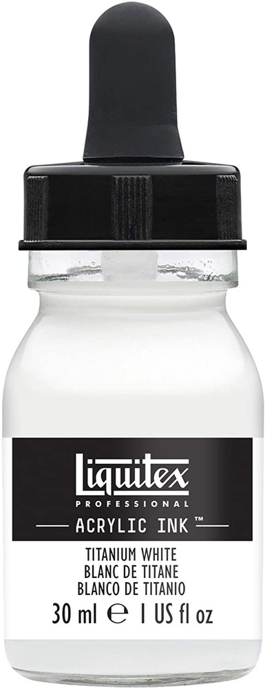 Professional Acrylic Ink, 1-oz (30ml) Jar, Titanium White