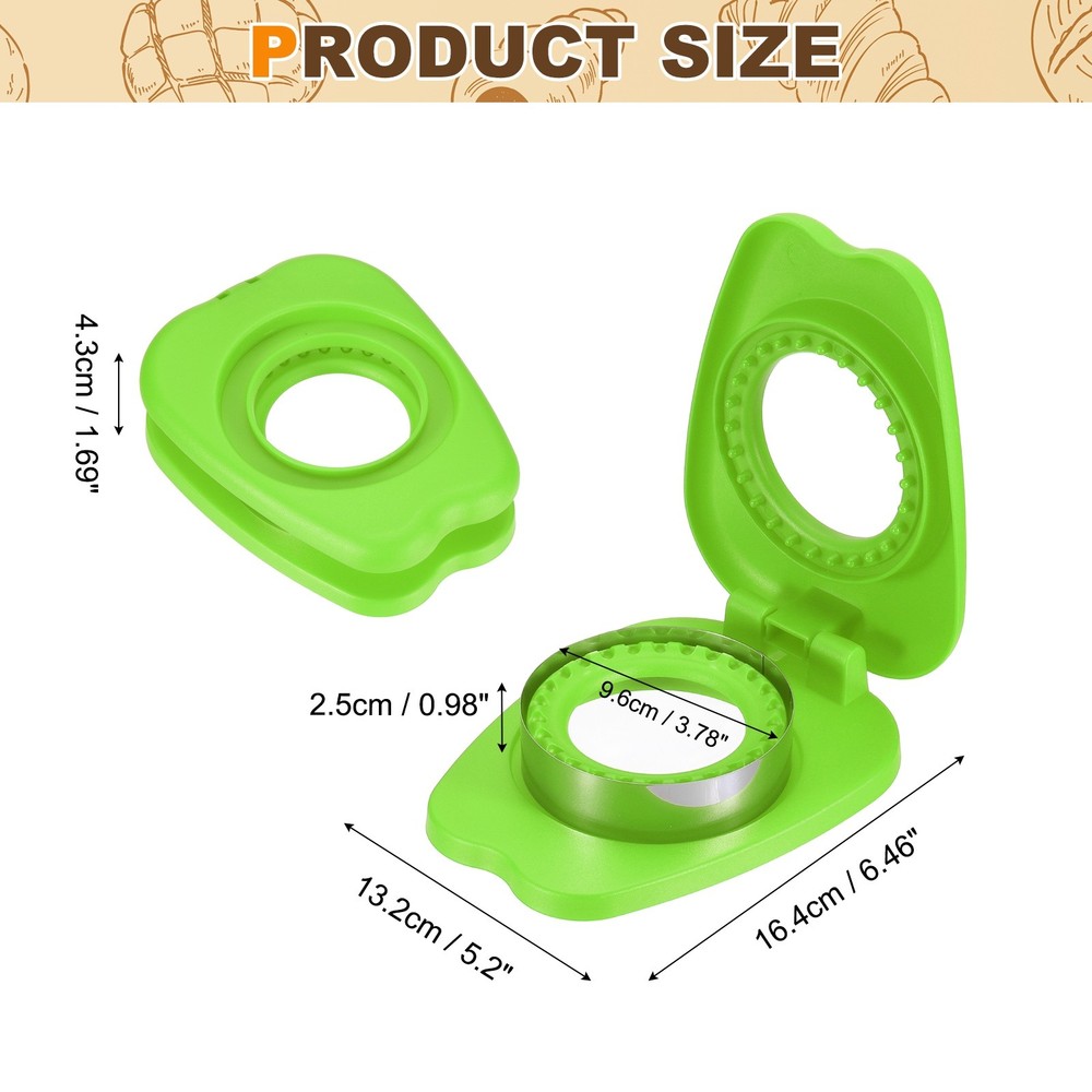 Crustless Sandwich Cutter, Round Apple(Green)