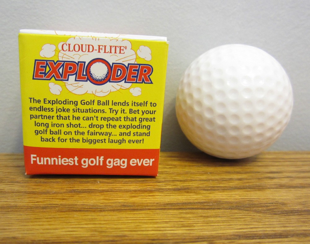 1 EXPLODING GOLF BALL & 1 UNPUTTABLE GOLF BALL GOLF BALL TRICK NOVELTIES