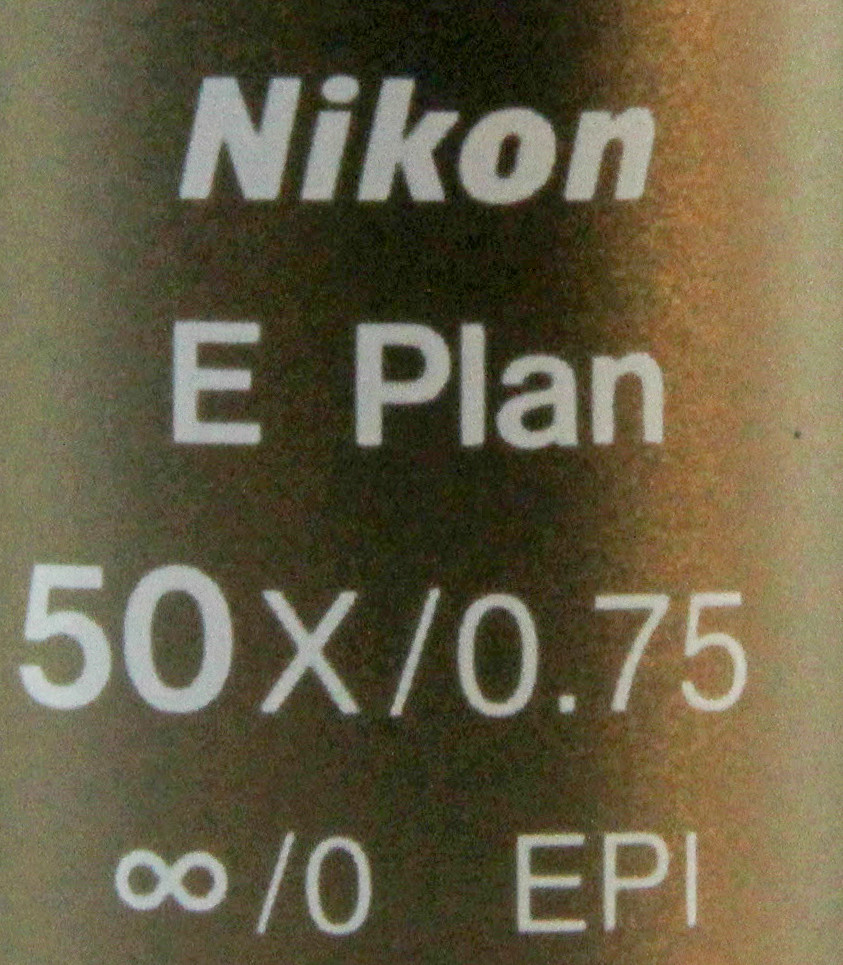 10779 NIKON EPI DRY MICROSCOPE OBJECTIVE E PLAN 50X / 0.75 WD 0.48